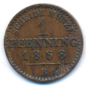 Пруссия, 1 пфеннинг (1868 г.)