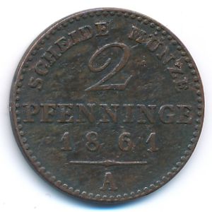 Пруссия, 2 пфеннинга (1861 г.)