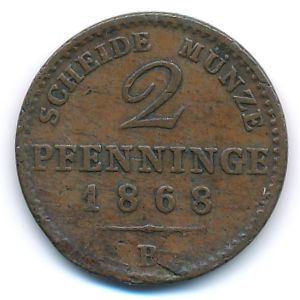 Пруссия, 2 пфеннинга (1868 г.)