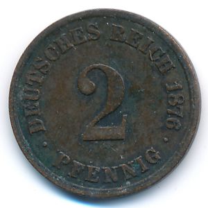 Германия, 2 пфеннига (1876 г.)