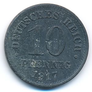 Germany, 10 pfennig, 1917