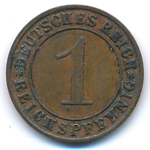 Веймарская республика, 1 рейхспфенниг (1929 г.)