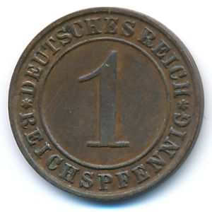 Веймарская республика, 1 рейхспфенниг (1929 г.)