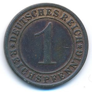 Веймарская республика, 1 рейхспфенниг (1930 г.)