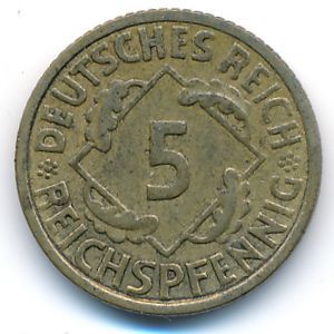 Веймарская республика, 5 рейхспфеннигов (1935 г.)