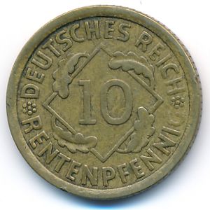 Веймарская республика, 10 рентенпфеннигов (1924 г.)