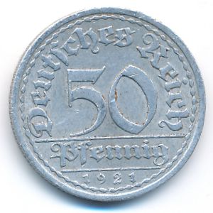 Веймарская республика, 50 пфеннигов (1921 г.)