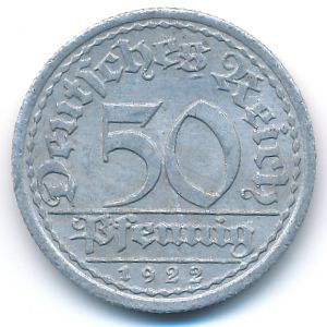 Веймарская республика, 50 пфеннигов (1922 г.)