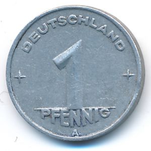 ГДР, 1 пфенниг (1949 г.)