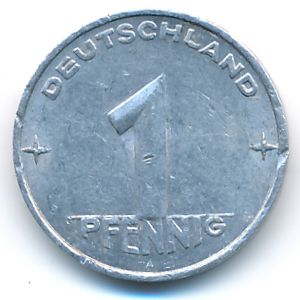 German Democratic Republic, 1 pfennig, 1953