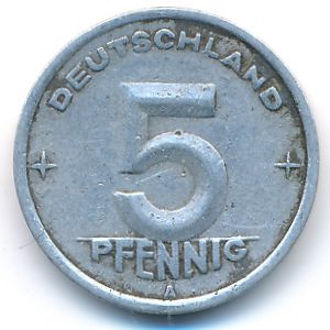 ГДР, 5 пфеннигов (1949 г.)