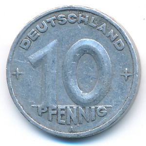 German Democratic Republic, 10 pfennig, 1949