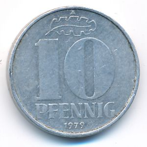 German Democratic Republic, 10 pfennig, 1979