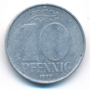 German Democratic Republic, 10 pfennig, 1979