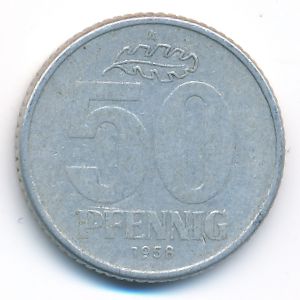 ГДР, 50 пфеннигов (1958 г.)