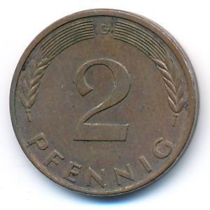 ФРГ, 2 пфеннига (1983 г.)
