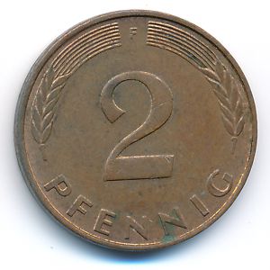 ФРГ, 2 пфеннига (1990 г.)