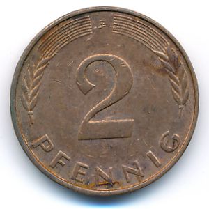 ФРГ, 2 пфеннига (1992 г.)