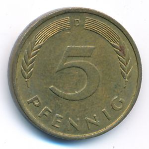 ФРГ, 5 пфеннигов (1975 г.)