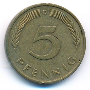 ФРГ, 5 пфеннигов (1976 г.)