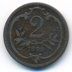 Австрия, 2 геллера (1899 г.)