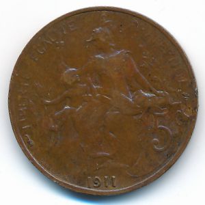 France, 5 centimes, 1911