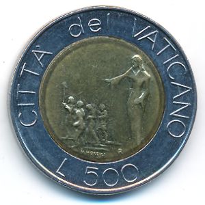 Ватикан, 500 лир (1991 г.)