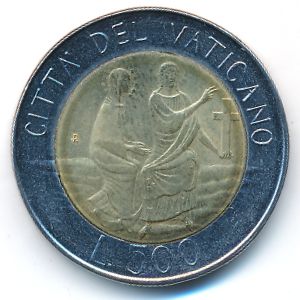 Ватикан, 500 лир (1986 г.)