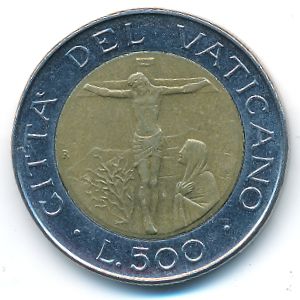 Ватикан, 500 лир (1987 г.)