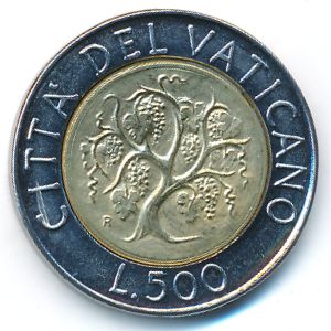 Ватикан, 500 лир (1989 г.)