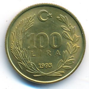 Turkey, 100 lira, 1993