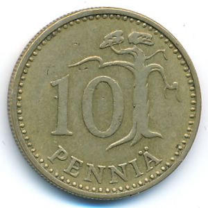 Finland, 10 pennia, 1963