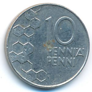 Finland, 10 pennia, 1991