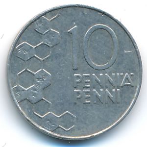 Finland, 10 pennia, 1993