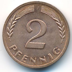 ФРГ, 2 пфеннига (1970 г.)
