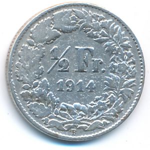 Швейцария, 1/2 франка (1914 г.)