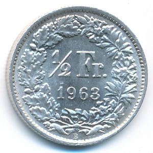 Швейцария, 1/2 франка (1963 г.)