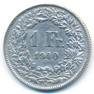 Швейцария, 1 франк (1940 г.)