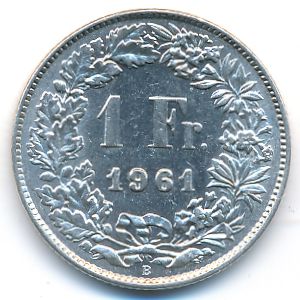 Швейцария, 1 франк (1961 г.)