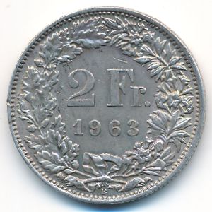 Швейцария, 2 франка (1963 г.)