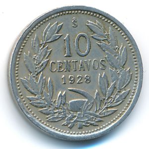 Chile, 10 centavos, 1928