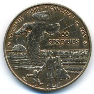 Бельгия., 100 спротьес (1982 г.)