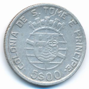 Sao Tome and Principe, 5 escudos, 1948