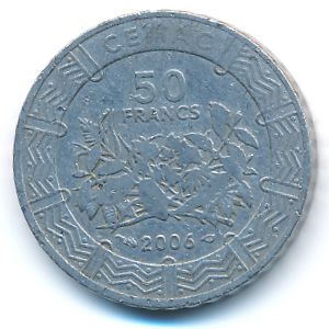 Central African Republic, 50 francs CFA, 2006