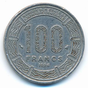 Центральная Африка, 100 франков (1996 г.)