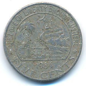 Liberia, 5 cents, 1984