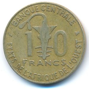 Западная Африка, 10 франков (1999 г.)