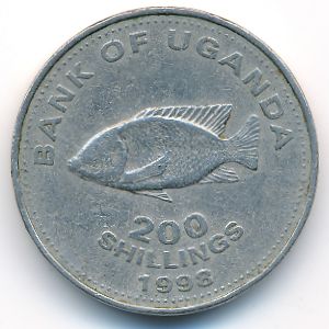 Уганда, 200 шиллингов (1998 г.)