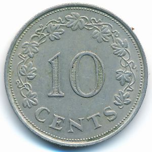 Malta, 10 cents, 1972