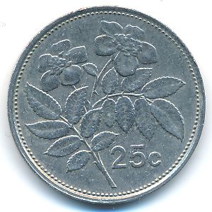 Malta, 25 cents, 1991